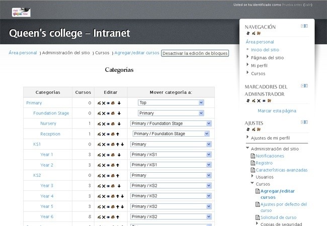 DESARROLLO INTRANET EN MOODLE